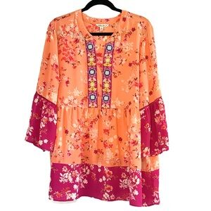 The Pioneer Woman Floral Tunic in Orange and Pink